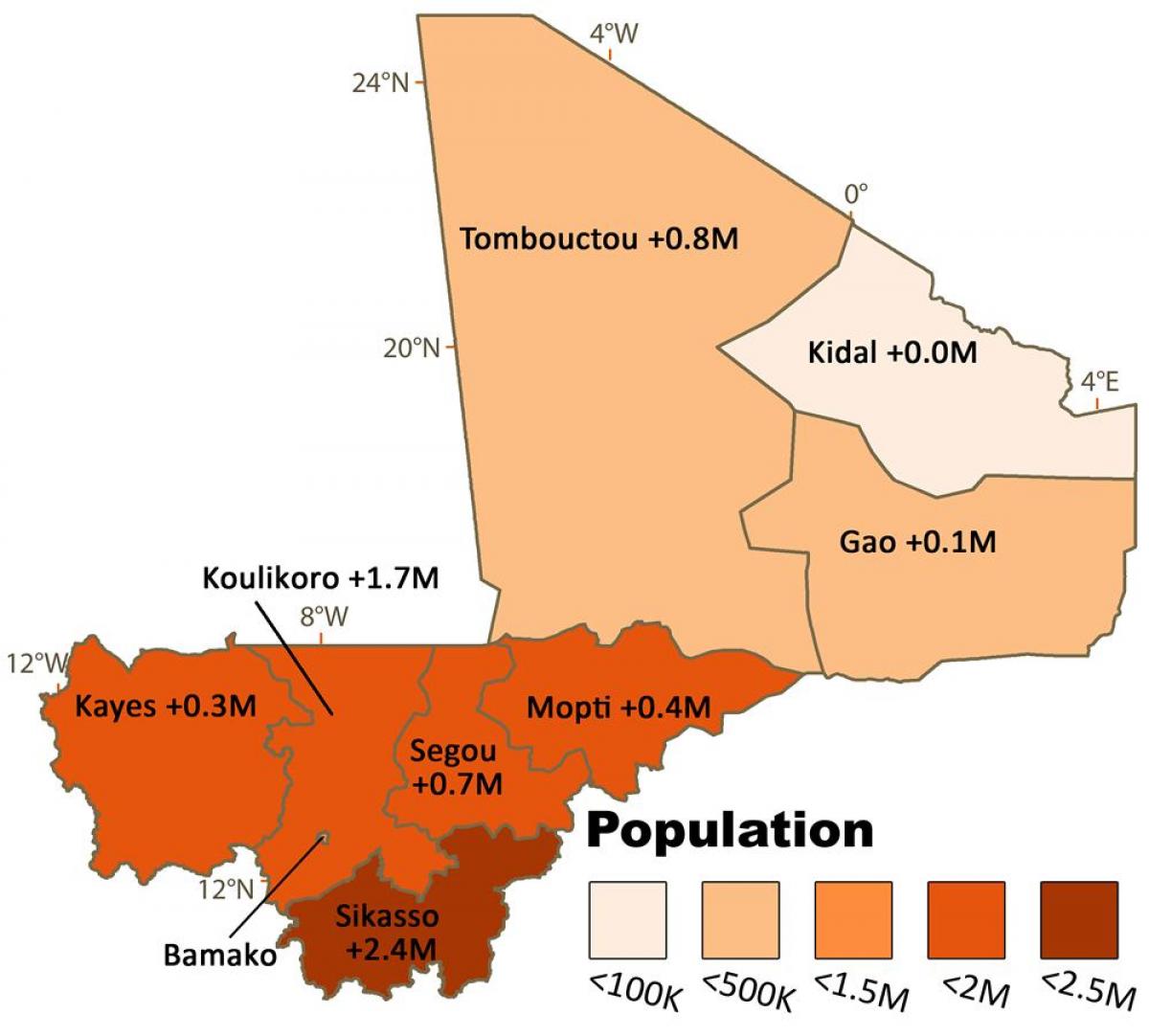 Peta Mali penduduk